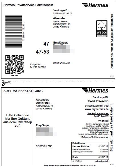 hermes adresse per smartphone|Hermes sendungsantrag.